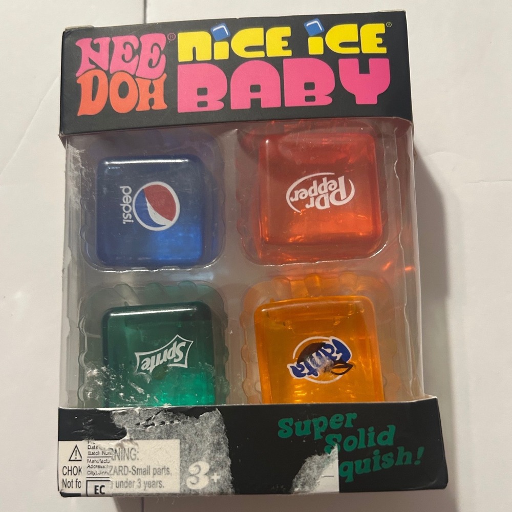 Schylling NeeDoh Nice Ice Baby Soda Squishy Fidget Toy 4 Pack Pepsi Dr Pepper